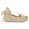 Clearance POPA Sandalia yute cintas cuña y plataforma