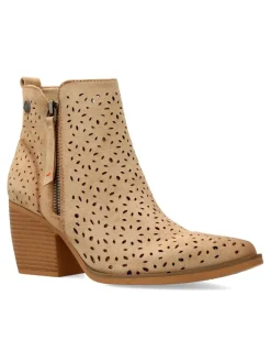 New REFRESH Botines cowboy antelina troquelada