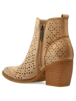 New REFRESH Botines cowboy antelina troquelada