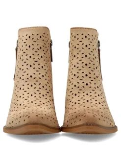 New REFRESH Botines cowboy antelina troquelada