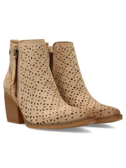 New REFRESH Botines cowboy antelina troquelada