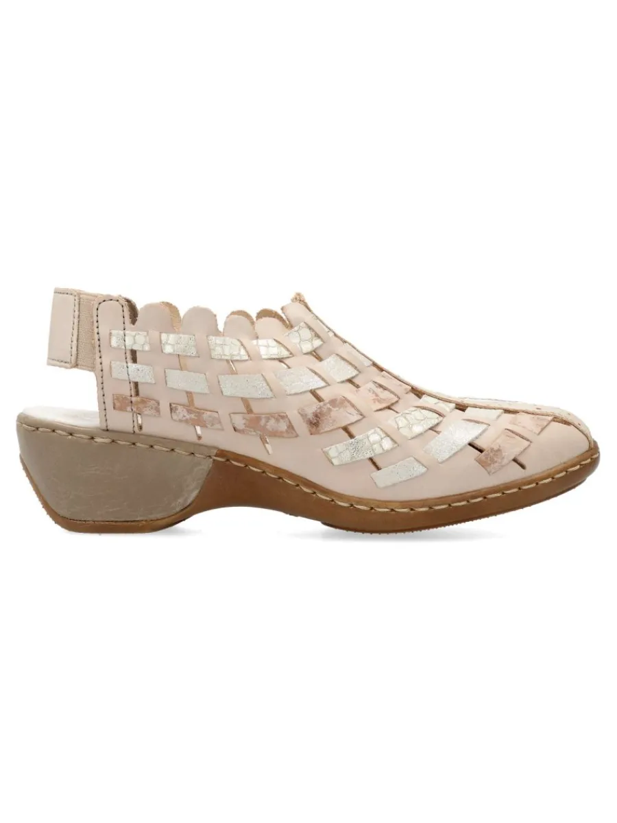 Fashion RIEKER Zapato piel tiras confort mujer