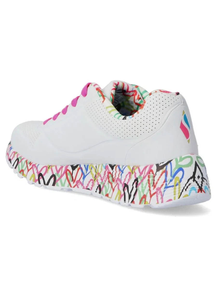 Fashion SKECHERS Deportivo casual cómodo mujer SKE 314976L BLANCO