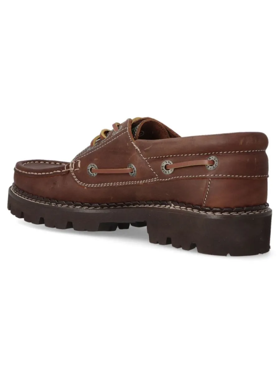 Clearance SNIPE Zapato náutico piel hombre SNI 21291 MARRON