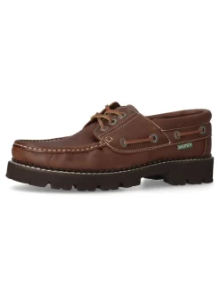 Clearance SNIPE Zapato náutico piel hombre SNI 21291 MARRON