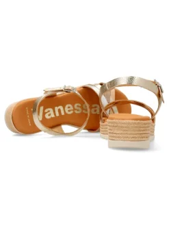 Fashion VANESSA CALZADOS VANESSA Sandalia confort piel metalizada