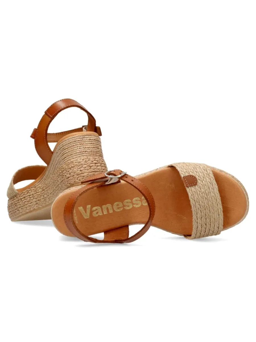 Outlet VANESSA CALZADOS VANESSA Sandalia confort pala yute natural
