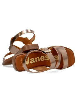 Fashion VANESSA CALZADOS VANESSA Sandalia plana piel metalizada hebilla