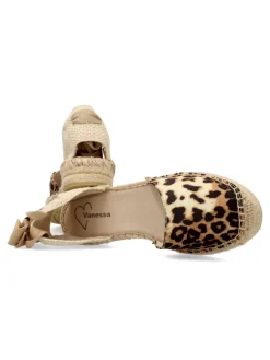 Outlet VANESSA CALZADOS VANESSA Valenciana plana print leopardo cintas