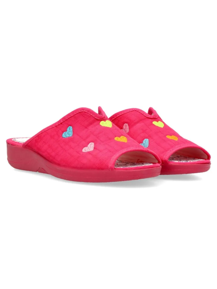Discount VANESSA CALZADOS VANESSA Zapatilla de casa bordado corazones