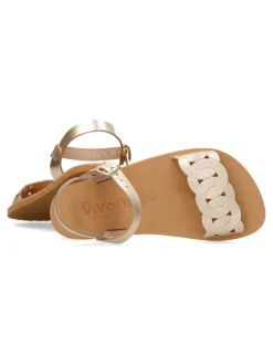 Discount VIVANT Sandalia barefoot piel metalizada