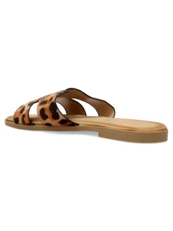Clearance VVNN Sandalia plana estampado leopardo