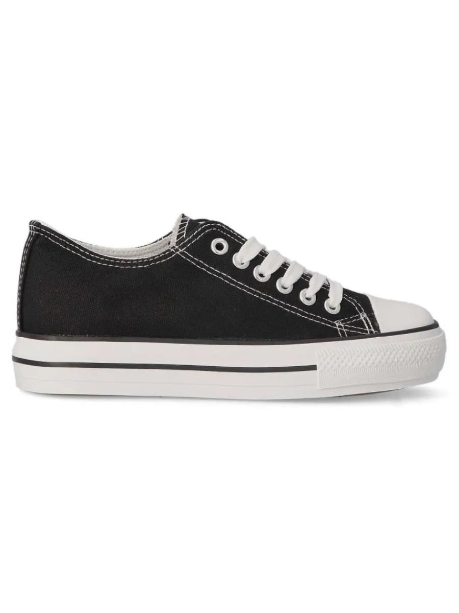 Clearance VVNN Zapatilla lona casual mujer BOL BYH72 NEGRO