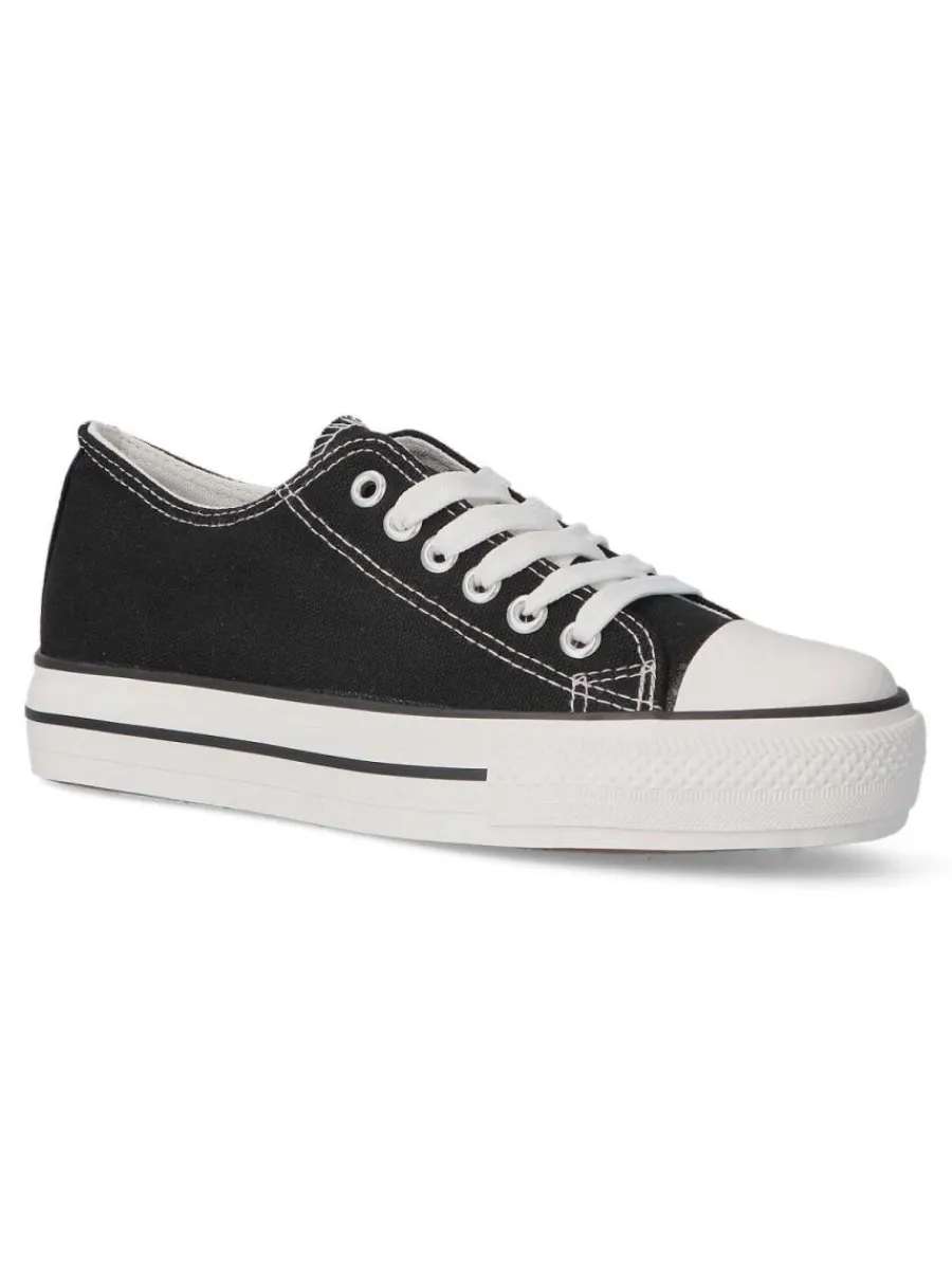 Clearance VVNN Zapatilla lona casual mujer BOL BYH72 NEGRO