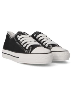 Clearance VVNN Zapatilla lona casual mujer BOL BYH72 NEGRO