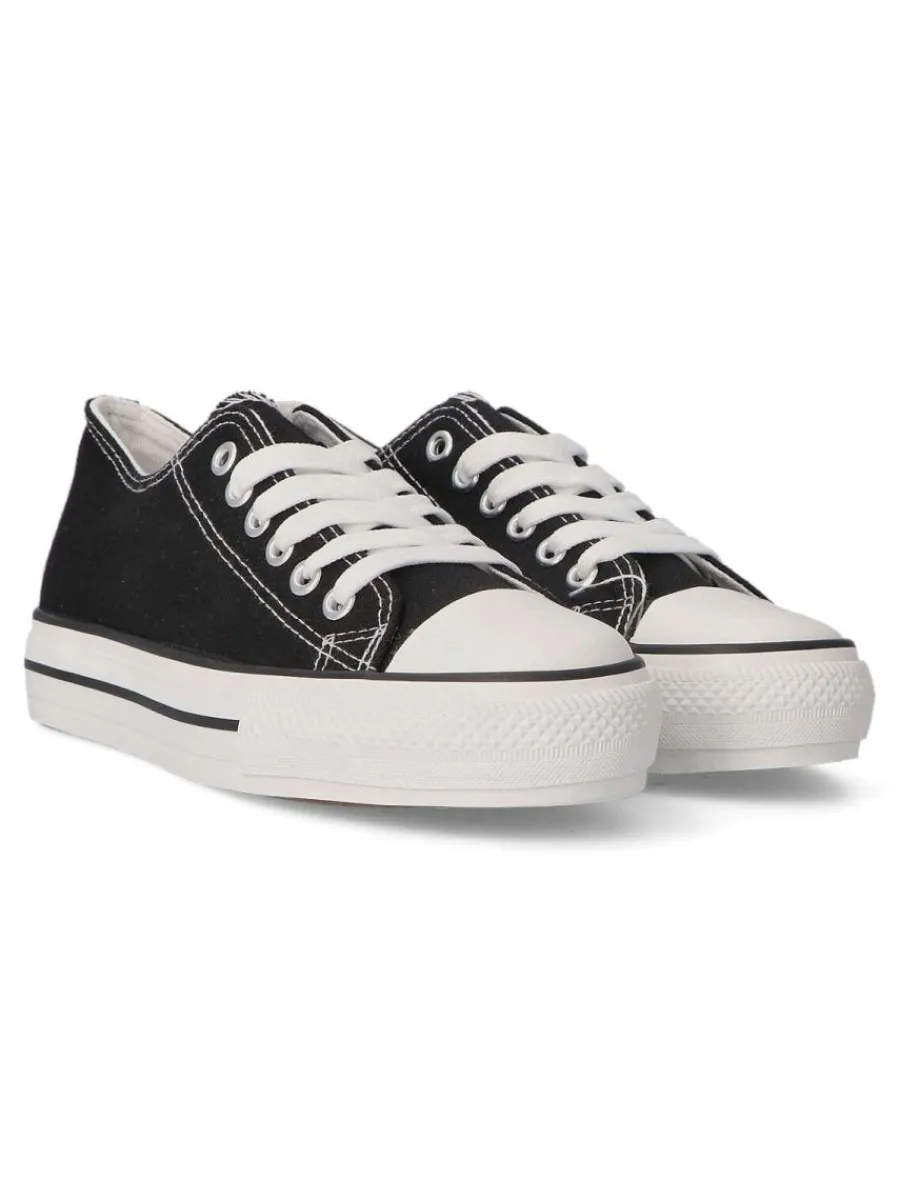 Clearance VVNN Zapatilla lona casual mujer BOL BYH72 NEGRO