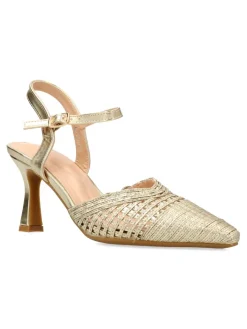 Hot VVNN Zapato salón fiesta metalizado mujer