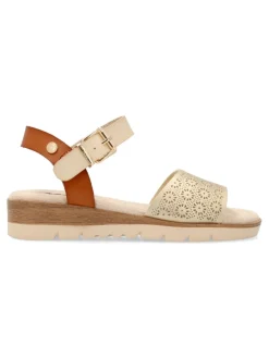 Clearance XTI Sandalia metalizada vegana confort