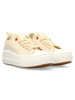 New XTI Zapatilla lona plataforma puntera goma