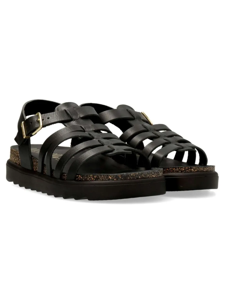 Best YOKONO Sandalia bio cangrejera piel negra