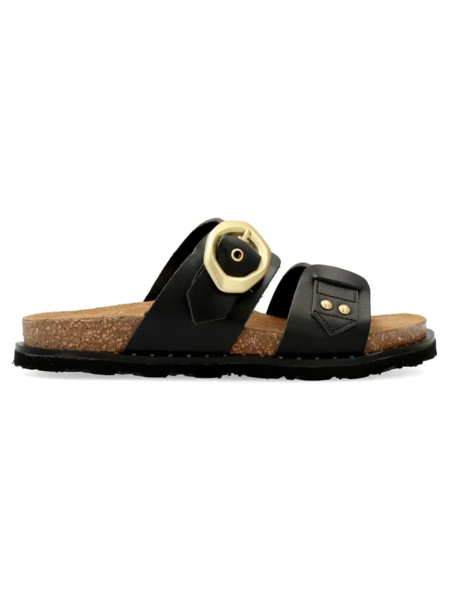 Fashion YOKONO Sandalia bio piel confort hebilla dorada