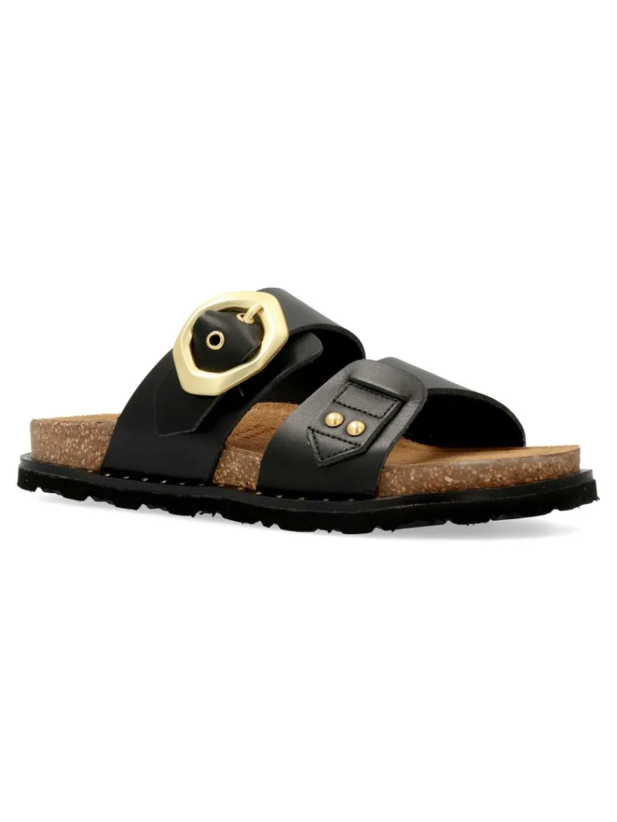 Fashion YOKONO Sandalia bio piel confort hebilla dorada