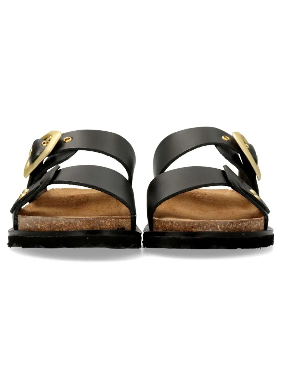 Fashion YOKONO Sandalia bio piel confort hebilla dorada