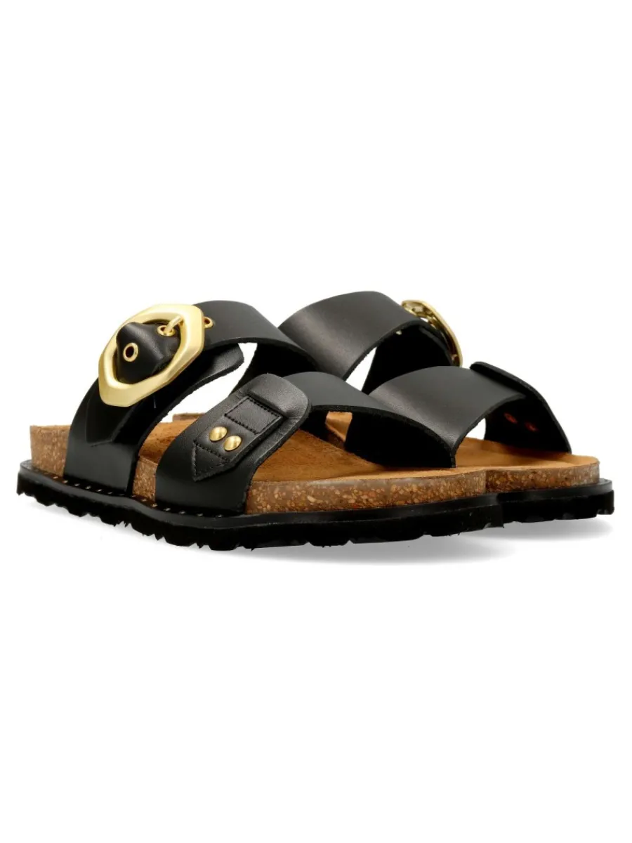 Fashion YOKONO Sandalia bio piel confort hebilla dorada